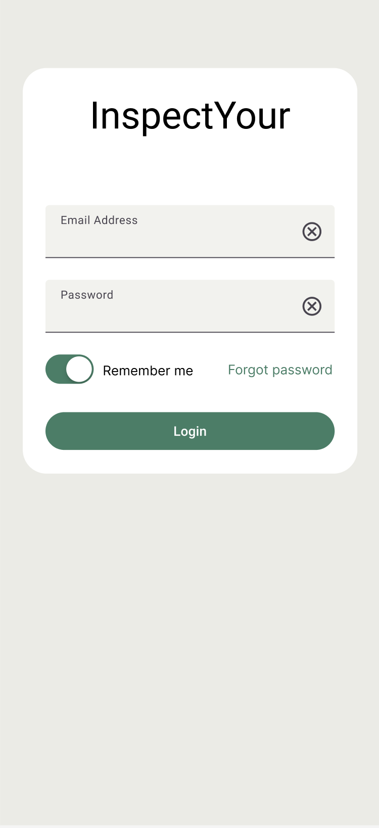A phone showing the InspectYour app interface.